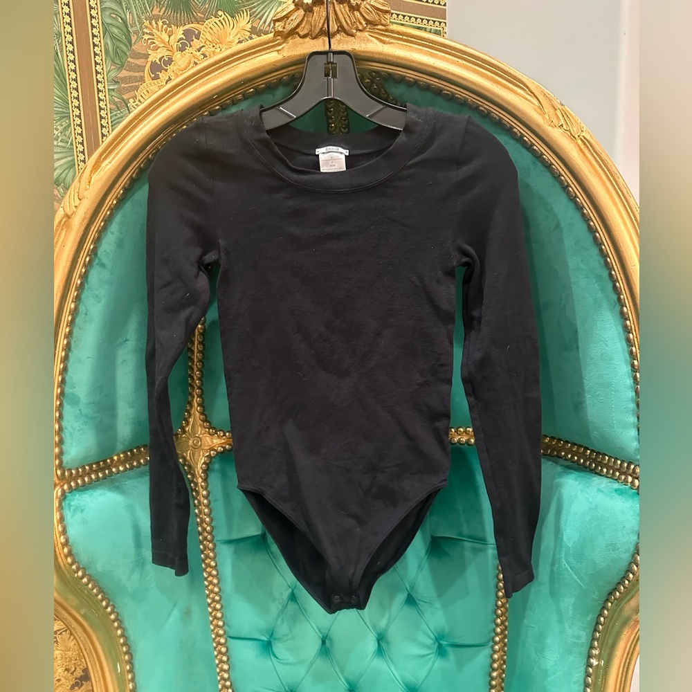 Wolford Black Long Sleeve Kids Bodysuit, Size Small, Never Worn